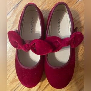 Red Velour Mary Jane shoes sz 12